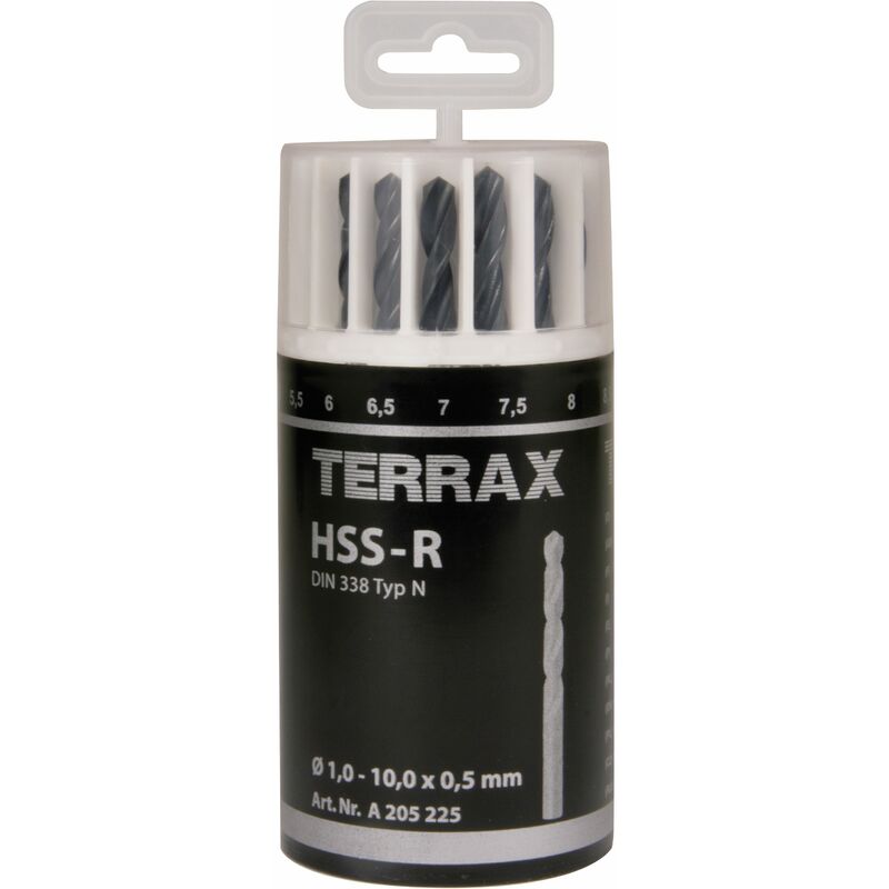 

Ruko - TERRAX A205225 - Juego de brocas DIN 338 tipo N HSS laminadas 19 piezas