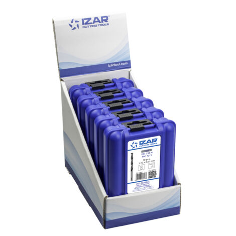 Juego Brocas DIN338 19-Uds. - 1466 - Expo Box-Pallet 5 Sets 1-10X0,50 HSS Split Point C (1013) IZAR