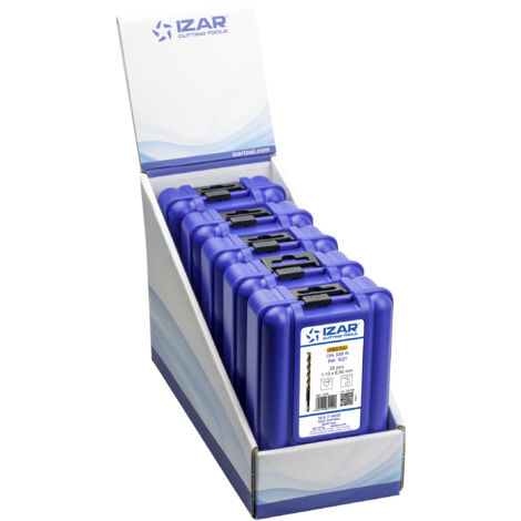 Juego Brocas DIN338 25-Uds. - 1456 - Expo Box-Pallet 5 Sets 1-13X0,50 Multi-Inox (1021) IZAR