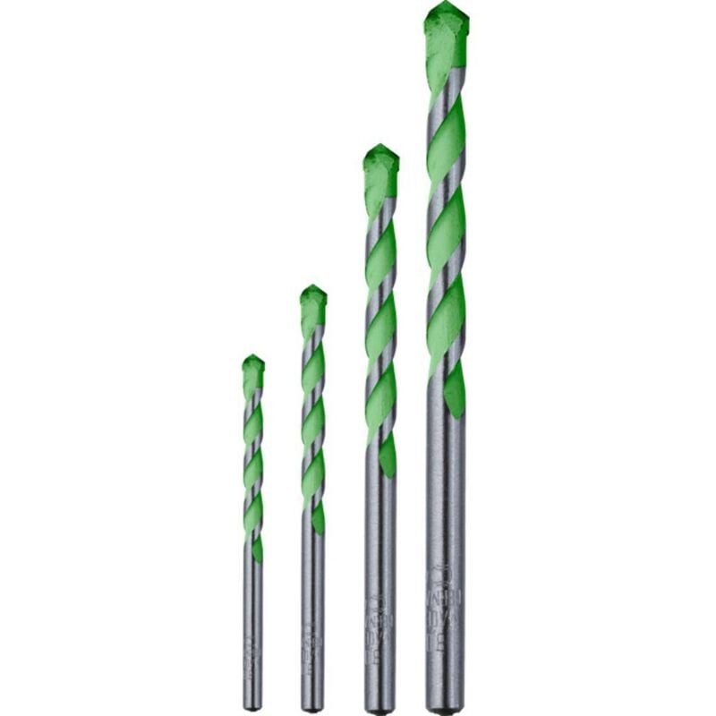 KWB - 052800 acier 40CR Foret spécial granite 4 pièces 5 mm, 6 mm, 8 mm, 10 mm tige cylindrique 1 set