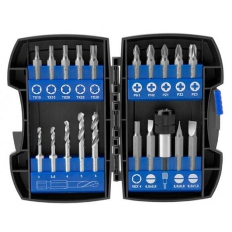 JUEGO BROCAS-PUNTAS-ATORNILLAR 20-UDS.-1500-SET 3-6 - IZAR