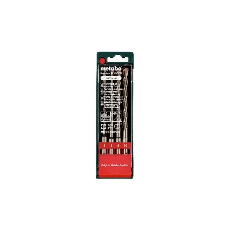 

625580000 - JUEGO DE BROCAS PARA TALADRO (SDS-PLUS,4 UNIDADES) - Metabo
