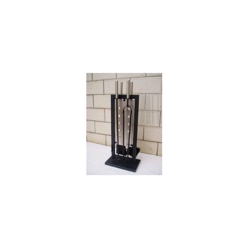 

Vivahogar - Juego Chimenea H.70Cm Hierro Forjado Negro Mate 5 Pz