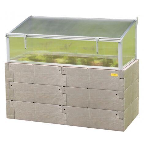 Juego combinado Juwel Timber (cama elevada con fijación para estructura fría, 130x60 cm / altura 90/100 cm, contenido aprox. 360 l, alto aislamiento térmico, ventilador de ventana, resistente al vient