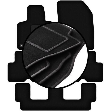 Juego completo de alfombrillas de velour para: Citroën C4 Grand Spacetourer 7 plazas (2013-2021)