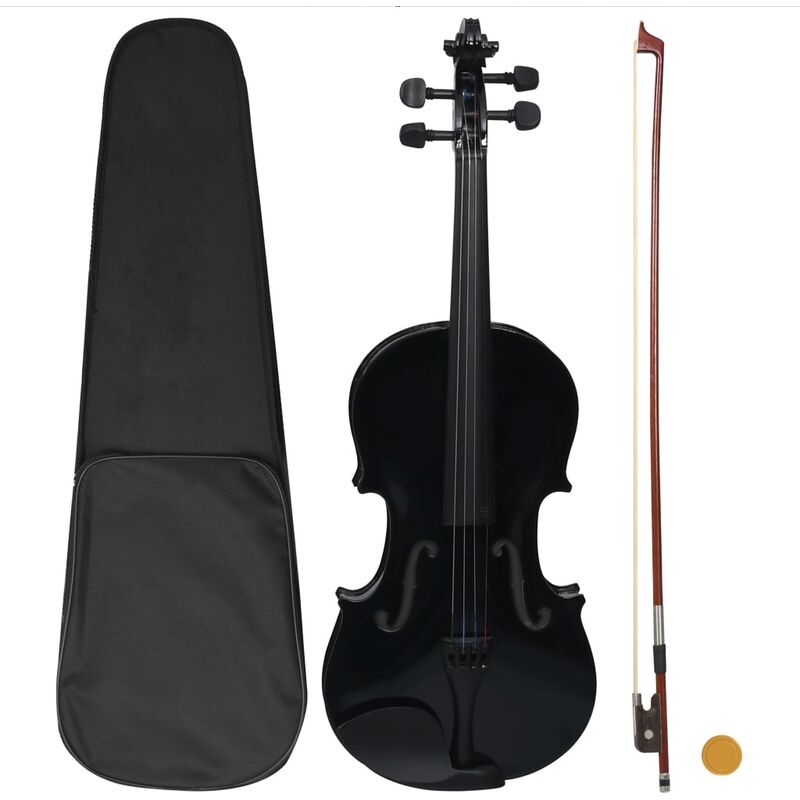 

vidaXL Juego completo de violín con arco y mentonera negro 4/4 - Negro