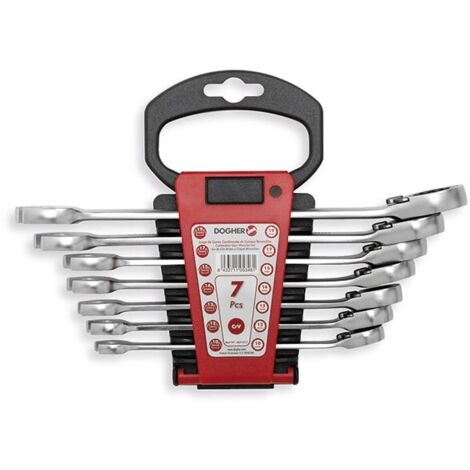 Juego con 7 llaves combinadas carraca reversible  DOGHER 457-017