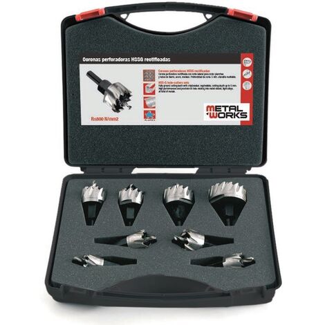 Juego coronas perforadas HSSG. 6 piezas 16-30mm  MWCP6 METALWORKS 748190600