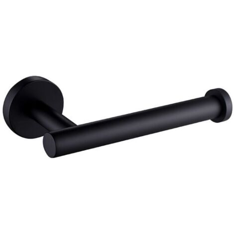 Juego de 1 portarrollos de papel higiénico de acero inoxidable (negro)