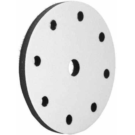 Juego de 10 almohadillas flexibles para lijar, 150 mm, almohadillas de lijado suaves con base de espuma blanda como interfaz de lijado, diámetro 150 mm (9 perforaciones).