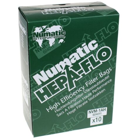 Juego de 10 bolsas originales de 6L de capacidad para aspiradora Numatic - NVM1AH