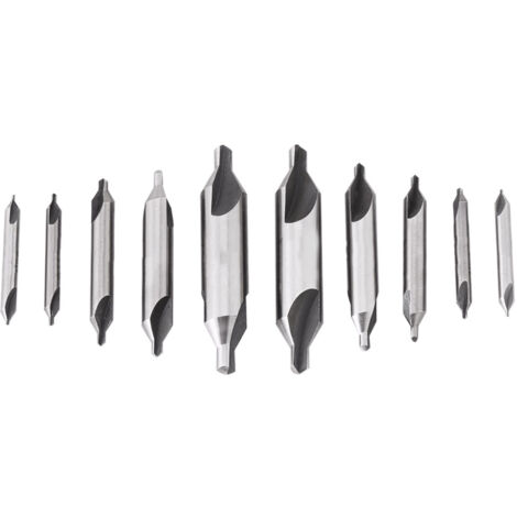 Juego de 10 brocas de centrado HSS de 1 mm a 5 mm, brocas avellanadas combinadas de 60 grados