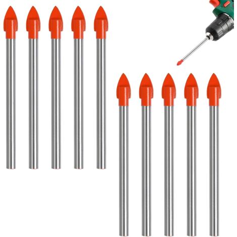 Juego de 10 brocas para azulejos, brocas para vidrio, brocas para azulejos de 8 mm, brocas excéntricas, brocas cerámicas con soporte multicapa, aptas para azulejos y vidrio.