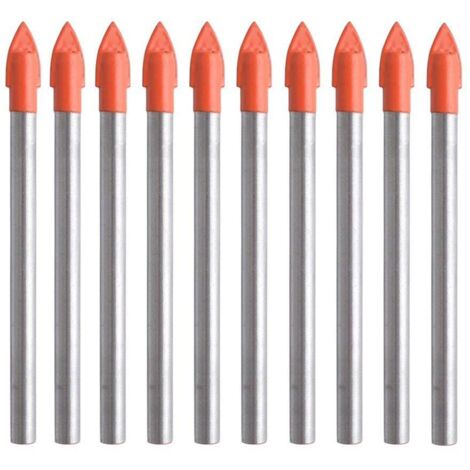 Juego de 10 brocas profesionales de 6 mm para porcelana, azulejos y vidrio, ideales para cerámica, azulejos, piedra, vidrio y espejos.