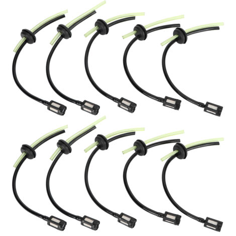 Juego de 10 filtros de combustible para desbrozadora GX35, manguera de plástico de 24,5 cm