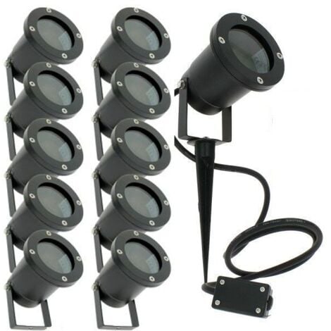 ARUM LIGHTING Juego de 10 focos de estaca para exteriores para iluminación de jardín LED GU10