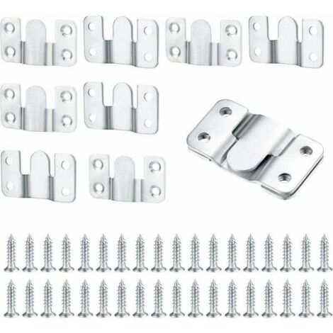 Juego de 10 ganchos de almacenamiento, soportes de montaje empotrados ocultos, soportes colgantes entrelazados resistentes, herrajes de acero inoxidable para colgar en la pared para fotos, espejos, et