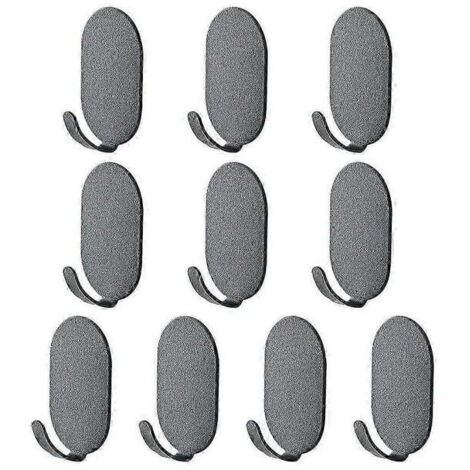 Juego de 10 ganchos de pared de acero inoxidable, ganchos sin costuras, ganchos autoadhesivos de alta resistencia.