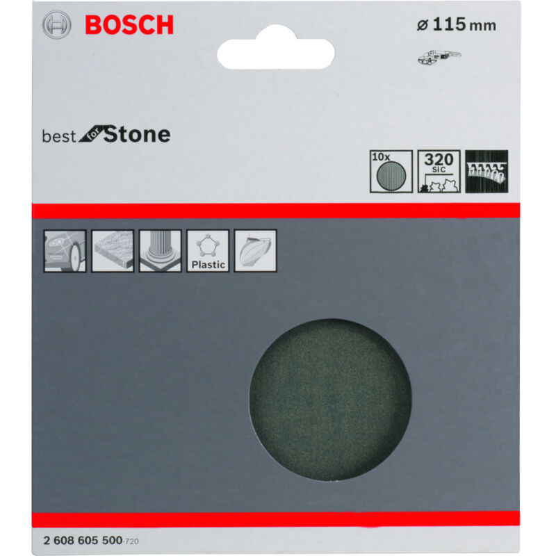 

2608605500 Lija amoladora Best Stone: 115mm G320x10 - Bosch
