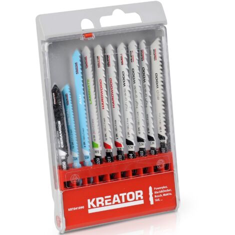 Juego de 10 hojas de sierra de calar en forma de T Kreator