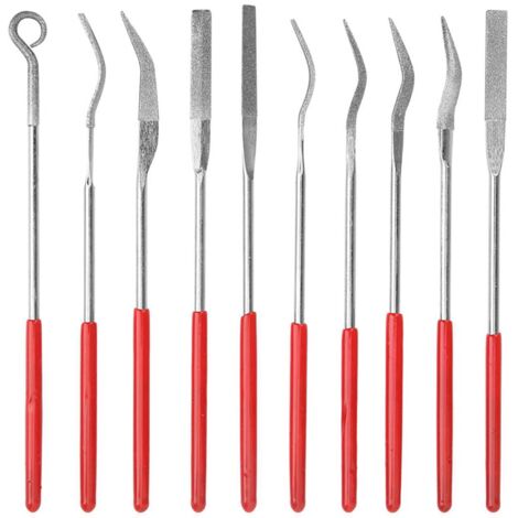 Juego de 10 limas de diamante especiales multiusos para un rectificado preciso.