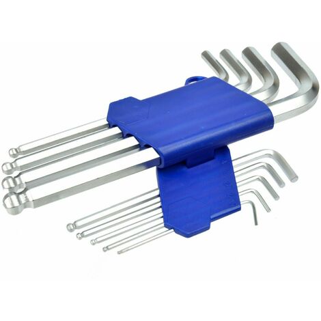 Juego de 10 llaves allen o hexagonales largas 1,5 a 10 mm