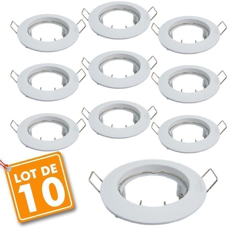 

Eclairage Design - Juego de 10 monturas fijas blancas D79.