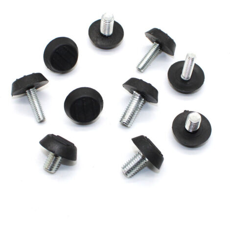 Juego de 10 patas ajustables para muebles, rosca M6 x 22 mm, tornillos para mesa, patas niveladoras, casquillo de 21 mm