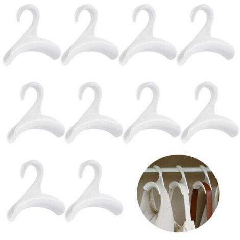 Juego de 10 perchas para bolsos, perchas para bolsos, ganchos para bolsos de armario, perchas para bolsos, color blanco, 11 x 11 x 4 cm