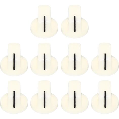 Juego de 10 perillas de color blanco crema para pedales de efectos de guitarra, con inserto de plástico de 9/16", para control de volumen de guitarra y bajo.