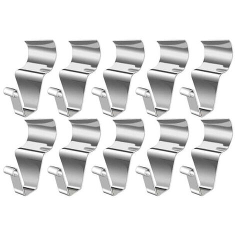 Juego de 10 prácticos ganchos de pared de acero inoxidable y ganchos multifuncionales para toallas.