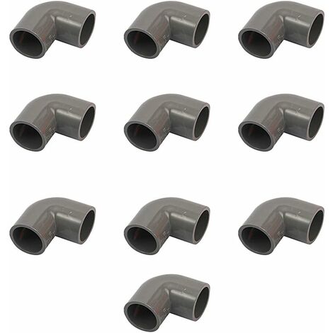 Juego de 10 Racores Codos PVC Gris Diámetro 25mm (DN20)