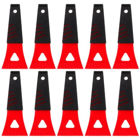Juego de 10 raspadores de hielo portátiles en miniatura, herramienta multifuncional ligera y resistente, raspador antiarañazos para parabrisas de coche, hielo, nieve y suciedad, reutilizable.