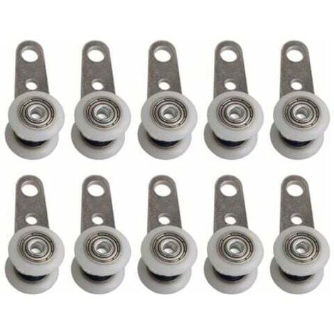 Juego de 10 rodillos para ventanales o puertas correderas - metal y plástico - 4,5 x 1,9 cm