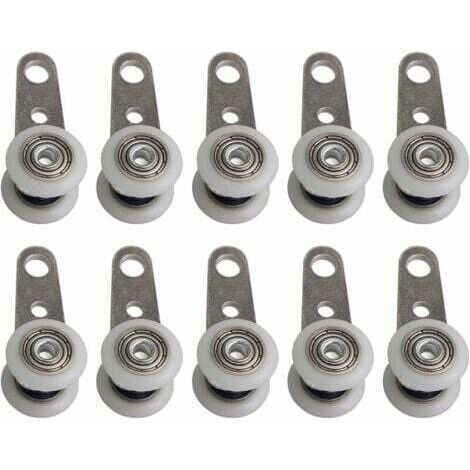 Juego de 10 ruedas para ventanales o puertas correderas - Metal y plástico - 4,5 x 1,9 cm