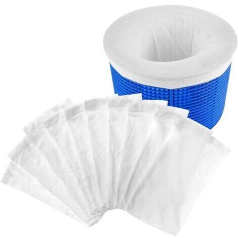 Juego de 10 Skimmer Socks para piscina reutilizables, filtro de skimmer, prefiltro de nylon elástico, Skimmer Socks para piscina (blanco)