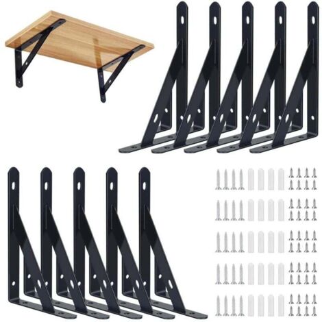 Juego de 10 soportes para estantes de montaje en pared, 95 x 150 mm, soporte flotante para estantes de montaje en pared