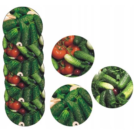 Juego de 10 tapas para tarros de conserva, diámetro 66, motivo pepino, 4 ganchos