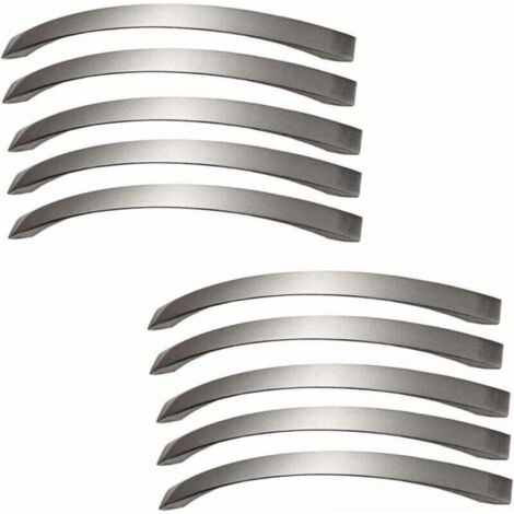 Juego de 10 tiradores para armarios de cocina, cromados y de níquel cepillado, de acero inoxidable, distancia entre ejes de 160 mm.