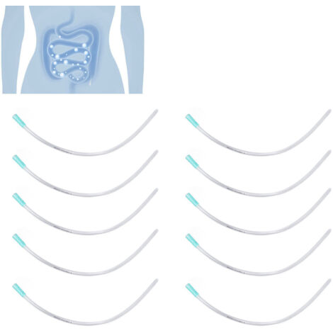 Juego de 10 tubos de irrigación de PVC con puntas lisas para enemas profundos, flexibles y cómodos.