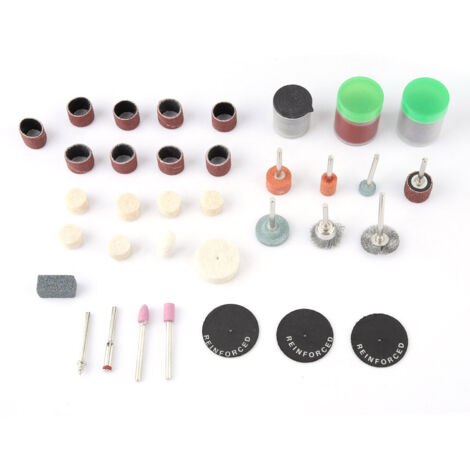 Juego de 105 accesorios multifunción para herramientas rotativas: lijado, pulido, abrillantado y grabado.