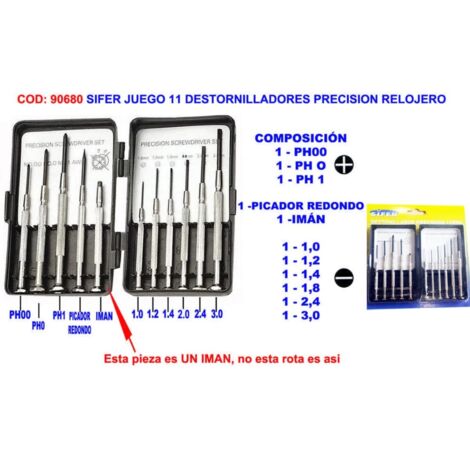 Juego de 11 destornilladores de precisión para relojería SIFER
