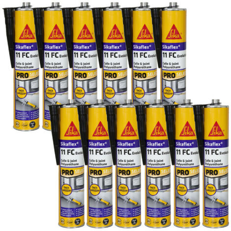 Juego de 12 adhesivos SIKA Sikaflex 11 FC+ Evolution - Negro - 300ml
