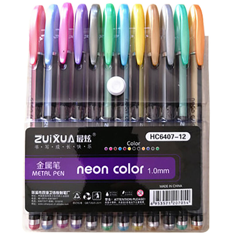 

Juego de 12 bolígrafos de gel de color, rotulador neutro para escribir, marcar, dibujar, pintar, libros para colorear, tarjetas de regalo de