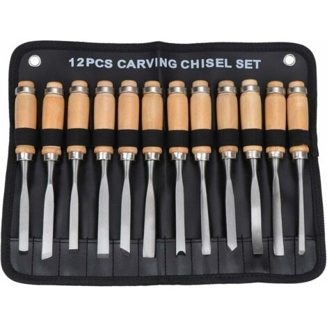Juego de 12 cinceles para carpintería FOREHILL