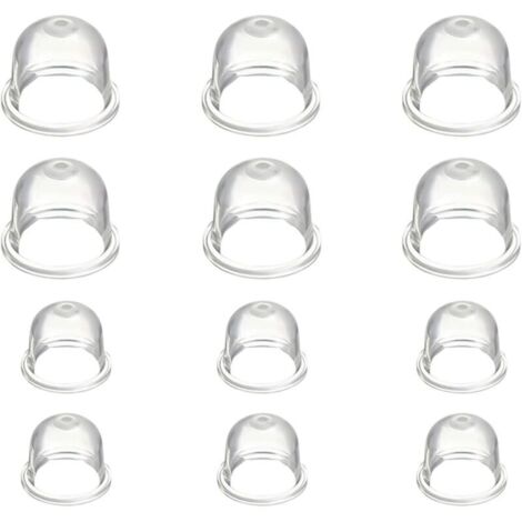 Juego de 12 copas de carburador (19 mm y 22 mm), bomba de cebado de combustible, inyector de combustible de gasolina para motosierra, soplador, cortacésped (transparente)