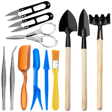 Juego de 12 herramientas de jardinería para plantar y trasplantar suculentas y bonsáis en miniatura. Ideal para el hogar, la oficina y el jardín.