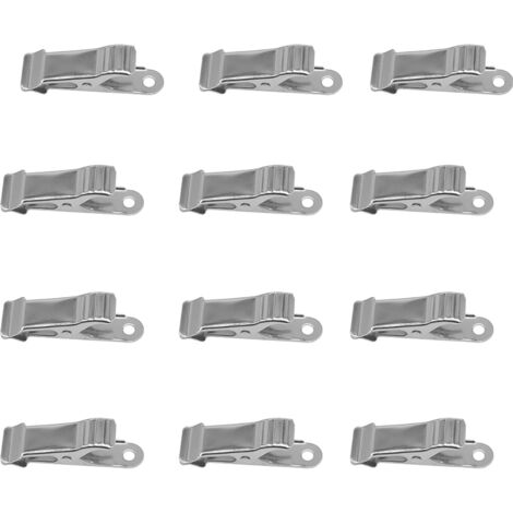 Juego de 12 mini pinzas de cocodrilo metálicas, de 1,27 cm de ancho, para bricolaje, color plata.
