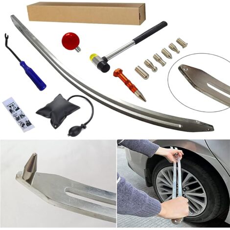 Juego de 12 piezas para quitar abolladuras de coche, reparación de guardabarros, extractor, arco, palanca, herramientas, kit de varillas de gancho