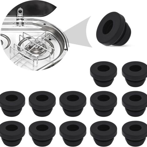 Juego de 12 puntas de goma con protección anticorrosión. Compatibles con hornillos de camping Dometic, Smev y Thetford con varillas de 5 mm.